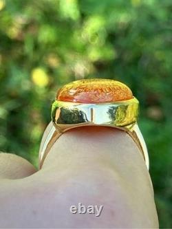 Murano Style Glass Sterling Silver Heart Ring Size 8