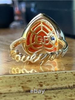 Murano Style Glass Sterling Silver Heart Ring Size 8
