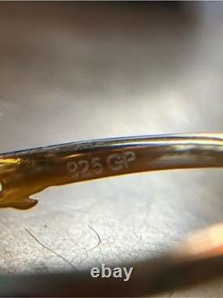 Murano Style Glass Sterling Silver Heart Ring Size 8