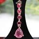 Natural 10 X 13 Mm. Pear With Round Red Ruby Long Pendant 925 Sterling Silver