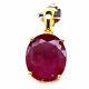 Natural 11 X 14 Mm. Red Ruby Pendant 925 Sterling Silver 14k Gold Plated