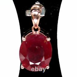 NATURAL 12 X 14 mm. OVAL RED RUBY PENDANT 925 STERLING SILVER
