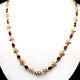 Natural 6 X 8 Mm. Pink Ruby & Yellow Sapphire Necklace 24 925 Sterling Silver