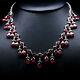 Natural 7 X 9 Mm. Pear Red Ruby & White Cz Necklace 19.5 925 Sterling Silver