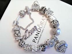 NEW Authentic Pandora Silver Charm Bracelet MOM FAMILY LOVE HEART European Beads