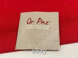 NEW OR PAZ PZ ISRAEL Sterling Silver 925 ROMAN GLASS Pendant 20 Necklace WithBOX