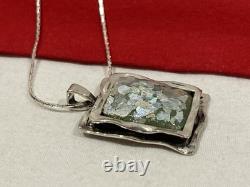 NEW OR PAZ PZ ISRAEL Sterling Silver 925 ROMAN GLASS Pendant 20 Necklace WithBOX