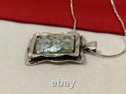 NEW OR PAZ PZ ISRAEL Sterling Silver 925 ROMAN GLASS Pendant 20 Necklace WithBOX
