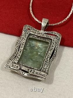 NEW OR PAZ PZ ISRAEL Sterling Silver 925 ROMAN GLASS Pendant 20 Necklace WithBOX