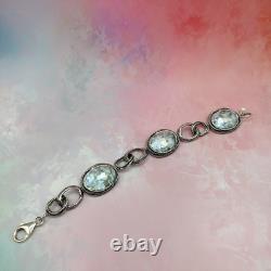 NWOT OR PAZ STERLING SILVER 925 ROMAN GLASS LINK BRACELET 6.75 ISRAEL PZ Nice