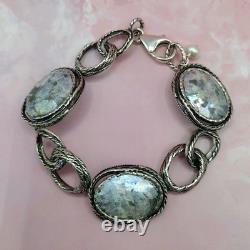 NWOT OR PAZ STERLING SILVER 925 ROMAN GLASS LINK BRACELET 6.75 ISRAEL PZ Nice