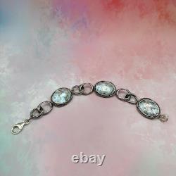 NWOT OR PAZ STERLING SILVER 925 ROMAN GLASS LINK BRACELET 6.75 ISRAEL PZ Nice