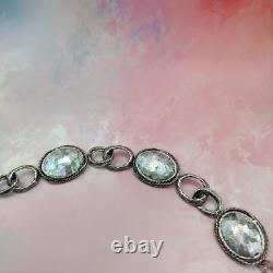 NWOT OR PAZ STERLING SILVER 925 ROMAN GLASS LINK BRACELET 6.75 ISRAEL PZ Nice