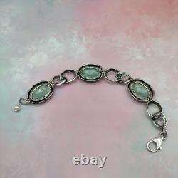 NWOT OR PAZ STERLING SILVER 925 ROMAN GLASS LINK BRACELET 6.75 ISRAEL PZ Nice