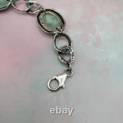 NWOT OR PAZ STERLING SILVER 925 ROMAN GLASS LINK BRACELET 6.75 ISRAEL PZ Nice