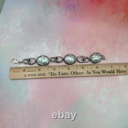 NWOT OR PAZ STERLING SILVER 925 ROMAN GLASS LINK BRACELET 6.75 ISRAEL PZ Nice