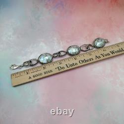 NWOT OR PAZ STERLING SILVER 925 ROMAN GLASS LINK BRACELET 6.75 ISRAEL PZ Nice
