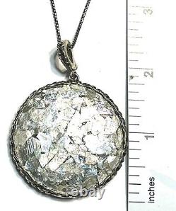 NWT STERLING SILVER 925 OR PAZ ROMAN GLASS LARGE PENDANT 22 CHAIN Israel PZ