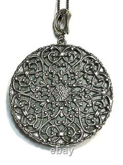 NWT STERLING SILVER 925 OR PAZ ROMAN GLASS LARGE PENDANT 22 CHAIN Israel PZ