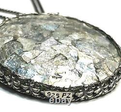 NWT STERLING SILVER 925 OR PAZ ROMAN GLASS LARGE PENDANT 22 CHAIN Israel PZ