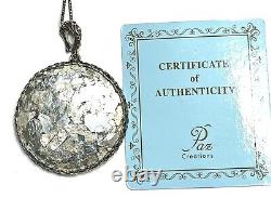 NWT STERLING SILVER 925 OR PAZ ROMAN GLASS LARGE PENDANT 22 CHAIN Israel PZ