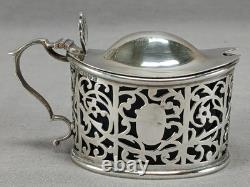 Nathan & Hayes Chester Sterling Silver & Cobalt Glass Condiment Pot C. 1903