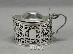 Nathan & Hayes Chester Sterling Silver & Cobalt Glass Condiment Pot C. 1903