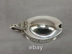 Nathan & Hayes Chester Sterling Silver & Cobalt Glass Condiment Pot C. 1903