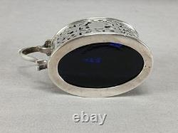 Nathan & Hayes Chester Sterling Silver & Cobalt Glass Condiment Pot C. 1903