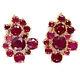 Natural Blood Red Ruby Stud Earrings 925 Sterling Silver 14k Gold Plated