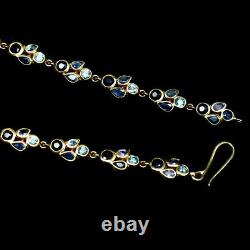 Natural Blue Sapphire, Sky Blue Topaz, Zirocn & Tanzanite Necklace 925 Silver