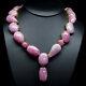 Natural Mix Cabochon Pink Ruby Necklace 21.5 925 Sterling Silver