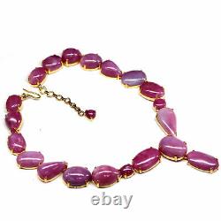 Natural MIX Cabochon Pink Ruby Necklace 21.5 925 Sterling Silver