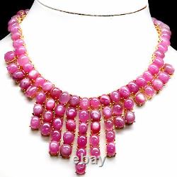 Natural Oval Cabochon Pink Ruby Necklace 17 925 Sterling Silver