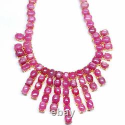 Natural Oval Cabochon Pink Ruby Necklace 17 925 Sterling Silver
