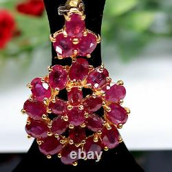 Natural Oval Red Ruby Pendant 925 Sterling Silver