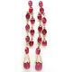 Natural Red Ruby & White Cz Long Earrigns 925 Sterling Silver
