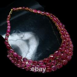 Natural Red Ruby With Pink Tourmaline Necklace Cross 5 X 5.5 925 Silver