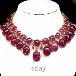 Natural Red With Pink Ruby & White Topaz Necklace 17 925 Sterling Silver