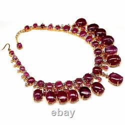 Natural Red With Pink Ruby & White Topaz Necklace 17 925 Sterling Silver