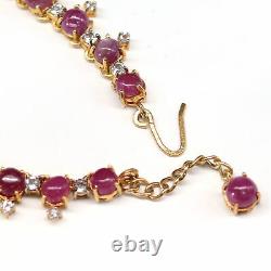 Natural Red With Pink Ruby & White Topaz Necklace 17 925 Sterling Silver