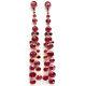Natural Rond Red Ruby Long Earrings 925 Sterling Silver
