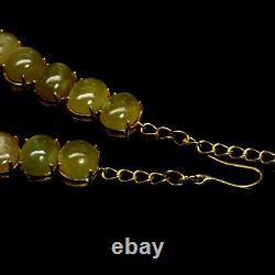Natural Yellow Sapphire Cabdochon Necklace 22 925 Sterling Silver