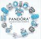 New Authentic Pandora Silver Bracelet With Blue Mom Love Family European Charms
