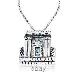 New Roman Glass & Sterling Silver Necklace The Holy Temple Of Jerusalem Pendant