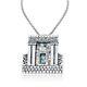 New Roman Glass & Sterling Silver Necklace The Holy Temple Of Jerusalem Pendant