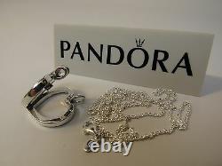 New withBox Pandora Floating Heart Locket Glass withChain 590544-60 Love Romance