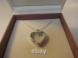 New withBox Pandora Floating Heart Locket Glass withChain 590544-60 Love Romance