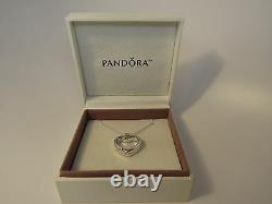 New withBox Pandora Floating Heart Locket Glass withChain 590544-60 Love Romance