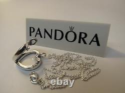 New withBox Pandora Floating Heart Locket Glass withChain 590544-60 Love Romance